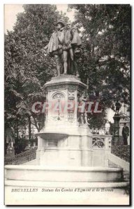 Old Postcard Brussels Statues of the Counts of Egmont and Hornes