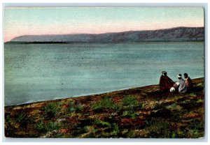 c1910 The Dead Sea - Totes Meer in Jordan Rift Valley Unposted Antique Postcard