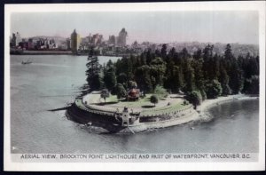 British Columbia VANCOUVER Brockton Point Lighthouse Part of Waterfront - RPPC