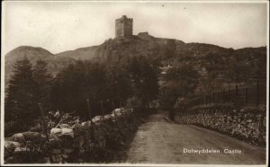 Vintage RPPC Dolwyddelan Castle WALES Bird's Eye View Real Photo Postcard