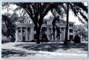 Nebraska City NE Postcard RPPC Photo The Lodge Home Of Arbor Day c1940's Vintage