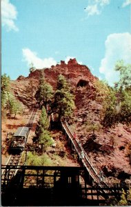 Vtg Colorado Springs Seven Falls Cable Car Incline & Stairway 1950s Postcard