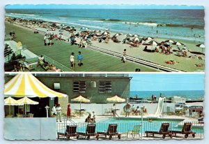 OCEAN CITY, Maryland MD ~ Roadside COMMANDER HOTEL Beach 1970 ~ 4x6 Postcard