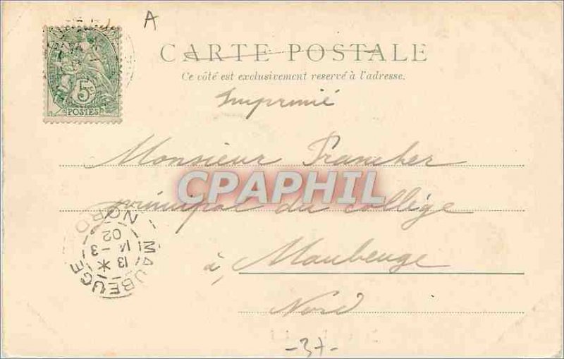 Postcard Old Garden Tours The Archeveche (map 1900)