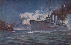 Naval Battleship German Die Karlsruhe c1915 Postcard