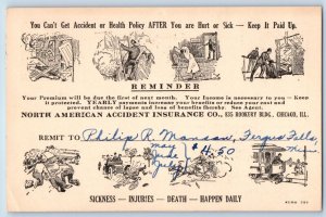 Chicago Illinois Postcard North American Accident Insurance Co Advertising 1926