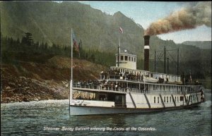 Steamer Boat Bailey Gatzert Locks Cascades Oregon OR c1910 Postcard
