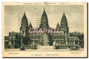 Old Postcard Exposition Coloniale Internationale Paris Angkor Wat main Facade