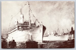 Transportation~Ship~Kungsholm-Gripsholm~Swedish American Liners~Vintage Postcard