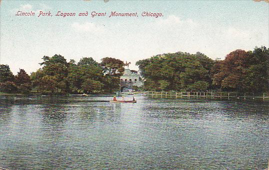 Illinois Chicago Lincoln Park Lagoon And Grant Monument