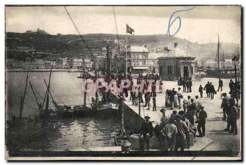 Old Postcard Fishing Boat Harbor