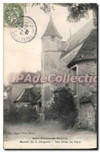 Postcard Old Saint Etienne du Rouvray Manor chapel taking view of the park