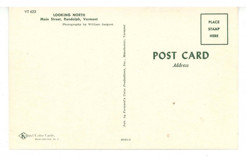 VT - Randolph. Main Street ca 1963