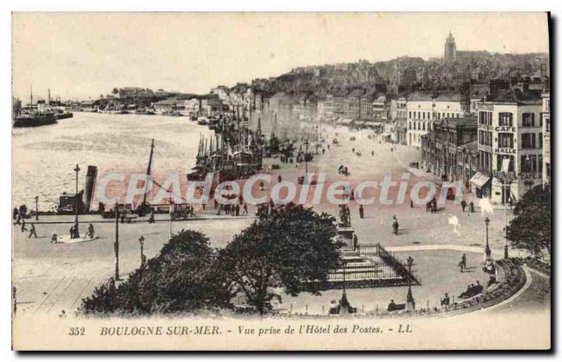 Old Postcard Boulogne sur Mer shooting hotel Post