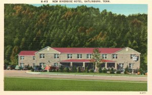 Vintage Postcard 1930's New Riverside Hotel Rooms Suites Gatlinburg Tennessee TN