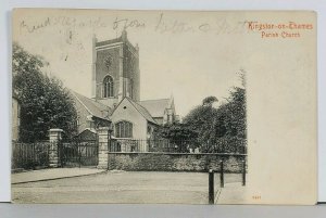 Kingston on Thames Parish Church 1905 Surbiton Surrey to Paris Postcard K18