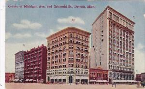 Michigan Detroit Corner Of Michigan Avenue and Griswold Street 1911