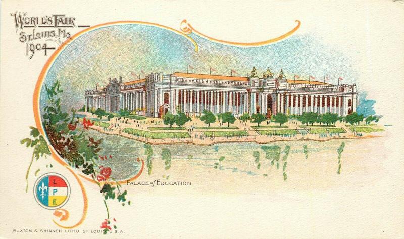 1904 Worlds Fair Expo Postcard St. Louis MO Palace of Education unposted nice