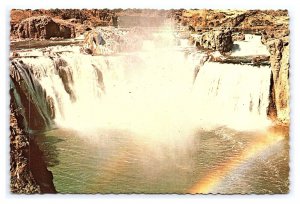 Postcard Continental View Rainbow Over Shoshone Falls Idaho