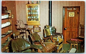 Postcard - Barber Shop Of Bygone Days, Pioneer Village - Minden, Nebraska