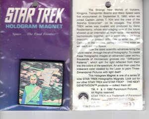 Star Trek, Klingon Bird of Prey, Hologram Magnet, 1992, Space The Final Frontier