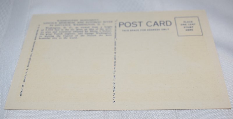 Washington Monument, Lincoln Memorial, Bridge Washington DC Postcard 2A-H970