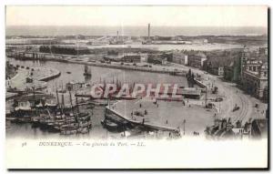 Old Postcard Dunkerque General view of Port