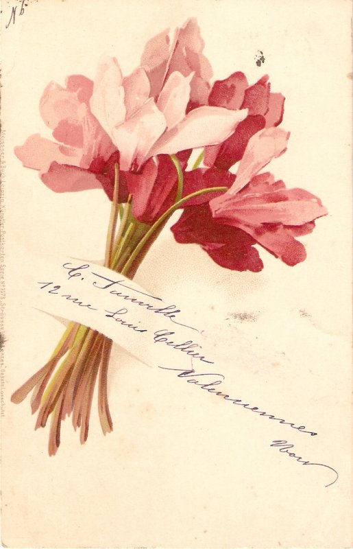 Beautiful flowers bouquet Nice old vintage German postcard