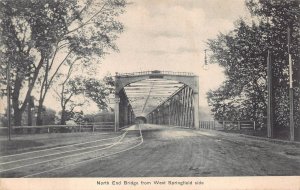 NORTH END BRIDGE FROM WEST SPRINGFIELD MASSACHUSETTS POSTCARD 1909