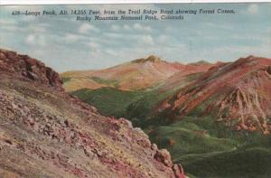 Colorado Rocky Mountains Longs Peak From Trail Ridge Road Showing Forest Cano...