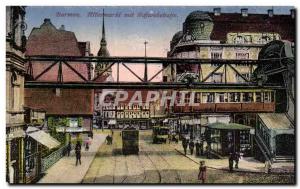 Old Postcard Barmen Attermarkt put Schwebebahr