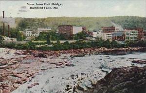 Maine Rumford Falls View From Foot Bridge 1915