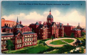 Vtg Baltimore Maryland MD Birds Eye View John Hopkins Hospital 1950s Postcard