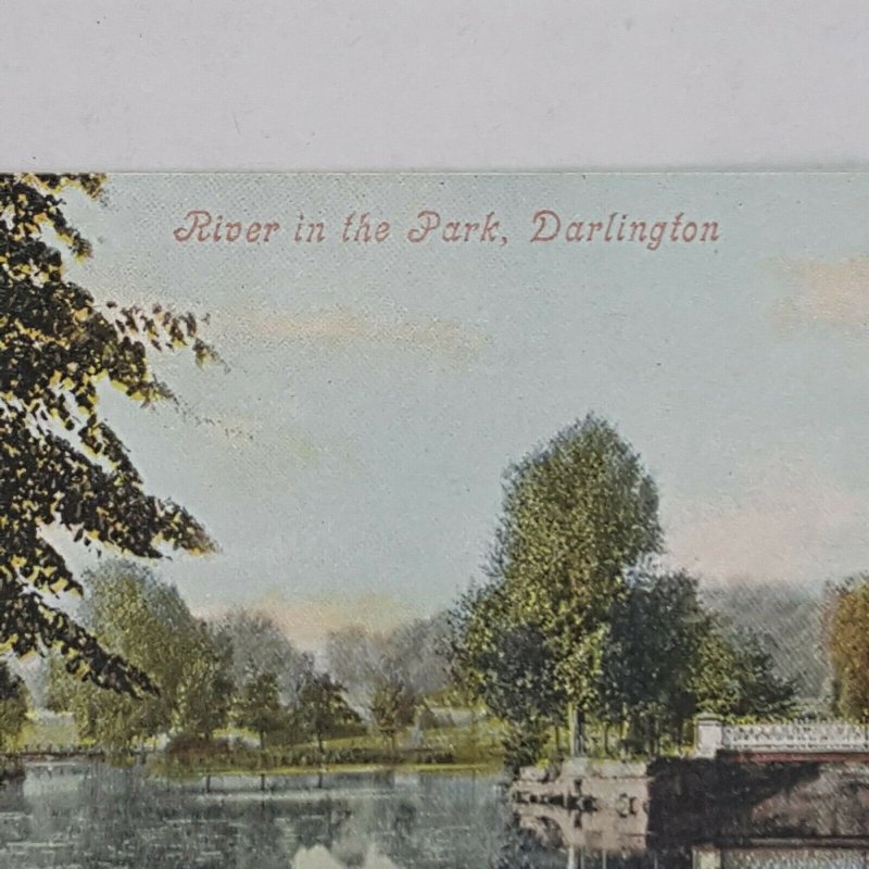 River in the Park Darlington UK Vintage Postcard