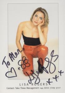 Lisa Rogers TV Actress Presenter Lock Stock Hand Original Hand Signed Photo