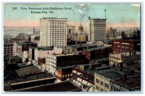 1912 View Northeast from Baltimore Hotel Kansas City Missouri MO Postcard