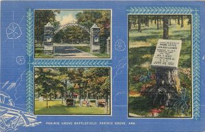 Postcard 1940s Prairie Grove Arkansas Battlefield Multi View 24-5829