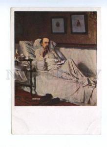 142419 NEKRASOV Russian Poet in Bed by KRAMSKOY Vintage PC