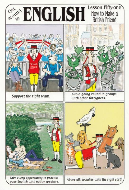 How To Make A British Friend Tourist Shop Large Comic Humour Postcard