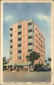 Miami Beach Florida FL Hotel c1930s-40s Linen Postcard