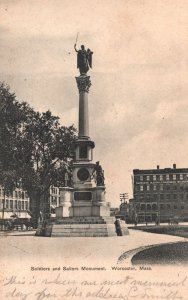 Vintage Postcard 1906 Soldiers and Sailors Monument Worcester Massachusetts MA