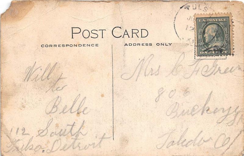 C29/ Tulsa Oklahoma Ok Postcard c1910 Undertaker 2nd St Trolley Shields Rooms