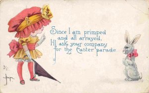 Since I Am Primped Arrayed Your Company Easter Parade 1915 postcard
