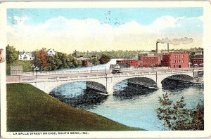 Postcard BRIDGE SCENE South Bend Indiana IN AI2249