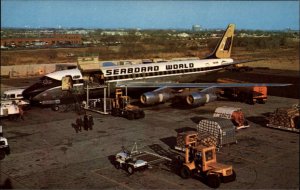 Seaboard World Airlines Douglas DC-8F Fanjet Airfreighter Airplane Postcard