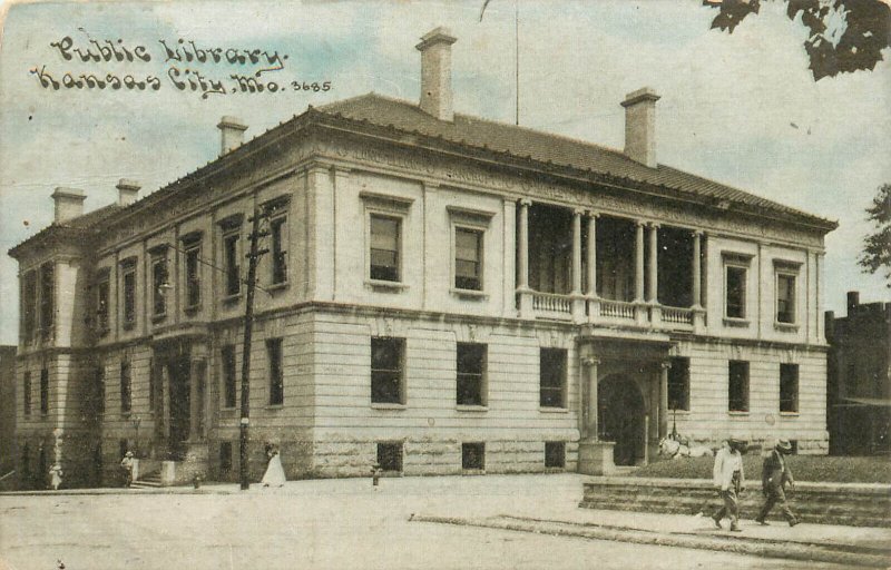 CU Williams Photoette Postcard Public Library Kansas City MO 3685
