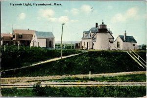 Hyannis Light, Hyannis MA c1912 Vintage Postcard D61