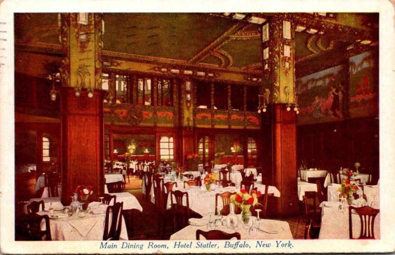 New York Buffalo Hotel Statler Main Dining Room 1909