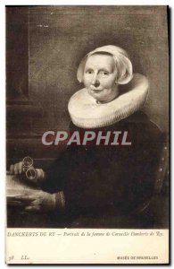 Old Postcard From Danckerts Ry Portrait of a Woman Cornelius Dankerts Ry Muse...