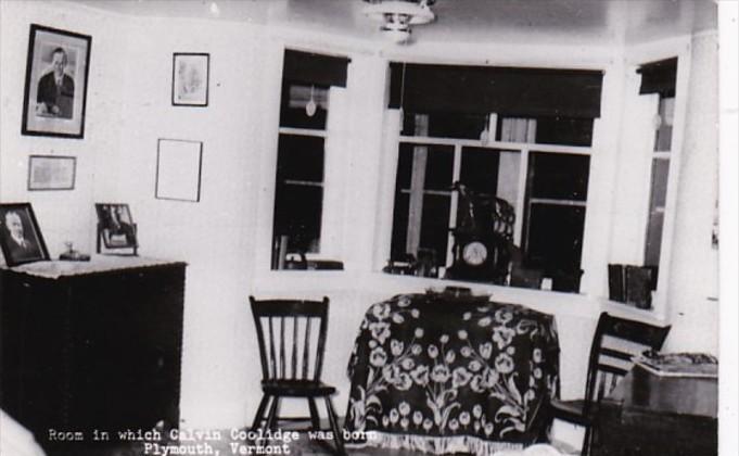 Vermont Plymouth Room In Which Calvin Coolidge Was Born Real Photo